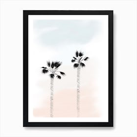 Palm Tree Sunset Darker Art Print