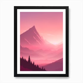 Misty Mountains Vertical Background In Pink Tone 58 Art Print