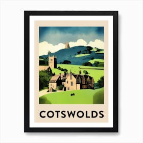 Cotswolds 3 Vintage Travel Poster Art Print