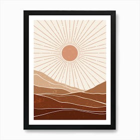 Landscape Sun Earth Tones Dunes Art Print