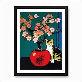 Apple Blossom With A Cat 3 Pop Art  Art Print