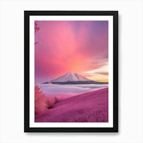 Pink Flowers In The Mountains 2 Art Print