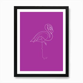 Flamingo - Line Art Series Art Print