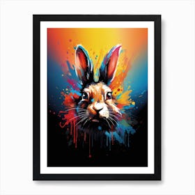 Rabbit illustration Pop Art Art Print