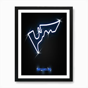 Circuit Of The Americas United States F1 Track neon Art Print