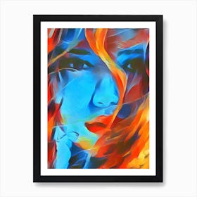 Face Flames Of Love Art Print