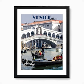 Venice, Italy Travel Poster, Karen Arnold 1 Art Print
