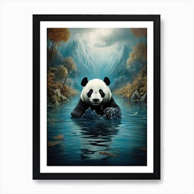 Panda Art In Surrealism Style 3 Art Print