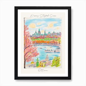 Poster Of Ottawa, Dreamy Storybook Illustration 3 Art Print