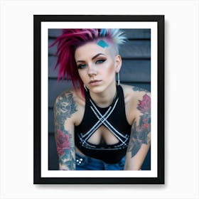 Pretty Punk Girl - Hall-O-Gram Creations 43 Art Print