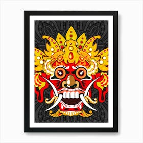 Buddhist Deity Mask - Barong / Balinese mask / Bali mask 1 Art Print