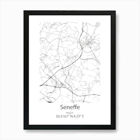 Seneffe,Belgium Minimalist Map Art Print