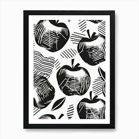 Black And White Apple Pattern Art Print