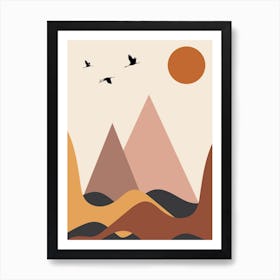 Autumn Mountains Abstract Art Print