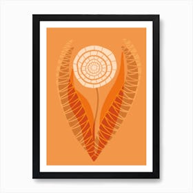 Exotic Orange White Flower Art Print