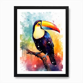 Colourful Watercolour Toucan 6 Art Print