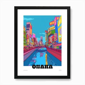 Dotonbori Osaka 3 Colourful Illustration Poster Art Print