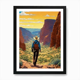 Cowboy In The Desert 1 Art Print