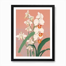 Orchids Flower Big Bold Illustration 1 Art Print