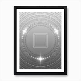 Geometric Glyph in White and Silver with Sparkle Array n.0330 Art Print