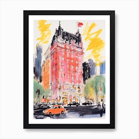 The Plaza Hotel   New York City, New York   Resort Storybook Illustration 3 Art Print