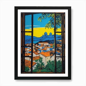 A Window View Of Rio De Janeiro In The Style Of Pop Art 3 Art Print