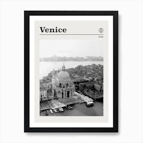 Venice Italy Black And White Art Print