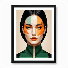 Geometric Woman Portrait Pop Art (66) Art Print