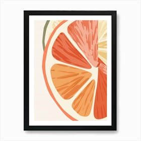 Grapefruits Close Up Illustration 4 Art Print