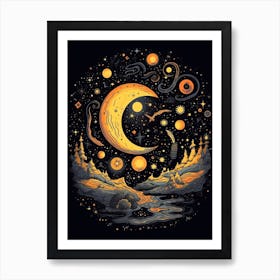 The Moon And Clouds Celestial 5 Art Print