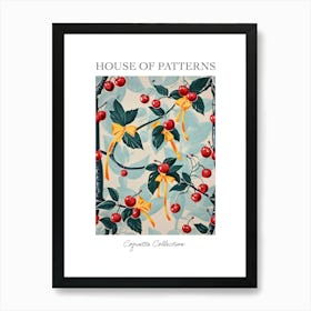 Botanical Bows And Cherries 2 Pattern Poster Art Print