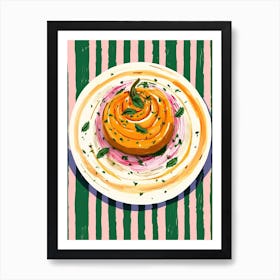 A Plate Of Pumpkins, Autumn Food Illustration Top View 53 Art Print