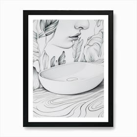 Drawing Of A Woman Art Print