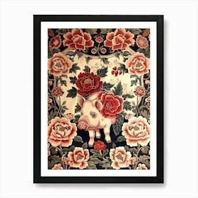 Chinese Lunar Year Of The Pig 2 Full William Morris Style Art Print