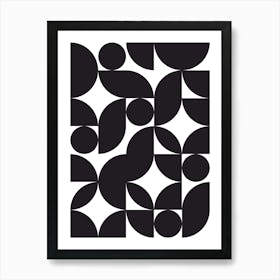 Mid Century Modern Abstract 26 Black And White Art Print