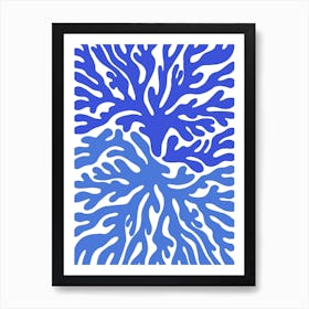 Blue Coral Reef Ocean Collection Boho Art Print