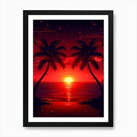 Sunset At The Beach 51 Art Print