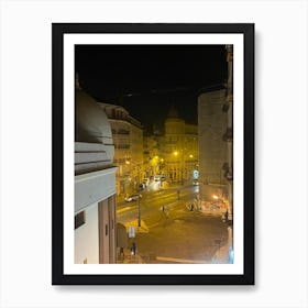 Lisbon At Night Art Print