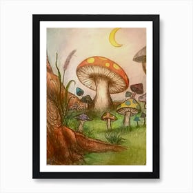 Mushroom Forest Art Print