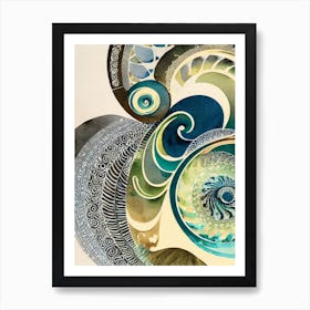 Nautilus Vintage Graphic Watercolour Art Print