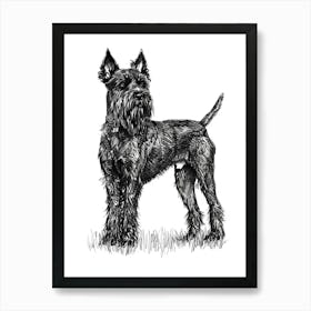  Belgian Laekenois Dog Line Sketch 4 Art Print