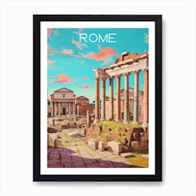 Colourful Rome travel poster Art Print Art Print