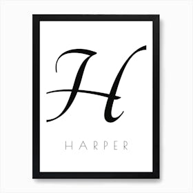 Harper Typography Name Initial Word Art Print