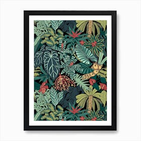 Jungle Leaves Pattern Art Print