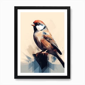 Modern Sparrow Strokes Art Print