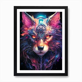 Psychedelic Fox Art Print