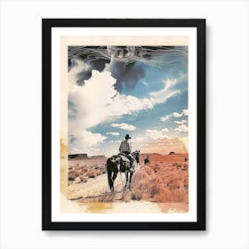 Big Sky Country Cowboy Collage 2 Art Print