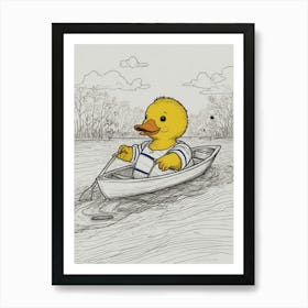 Duck In A Boat Art Print