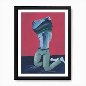 male nude art homoerotic print gay art man naked full frontal nude male form painting 1 Art Print