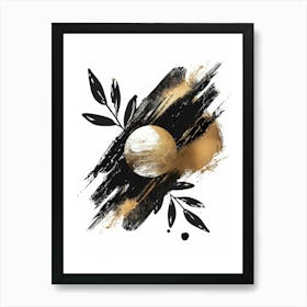 Abstract Gold And Black Painting 23 Art Print